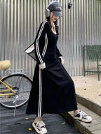 Plus Size 4xl 5xl Casual Slim Long Sleeve Dresses Summer Black Office Lady Womens Clothing Spring Korean Fashion Elegant Dress