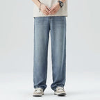 Spring Summer Thin Men's Loose Jeans Lyocell Draped Soft Fashion Loose Pants Streetswear Vintage Straight Y2K Denim Trousers
