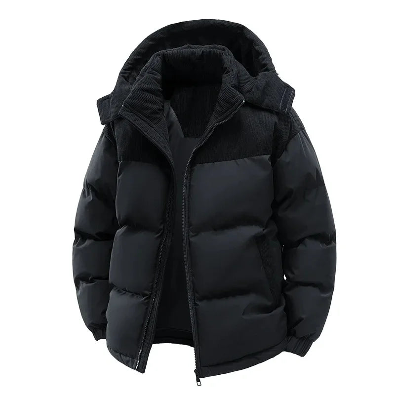 High Quality Thickened Cotton Jacket for Men Winter Windproof Warm Hooded Coat Couple Casual Wear Chinese Brand Outerwear