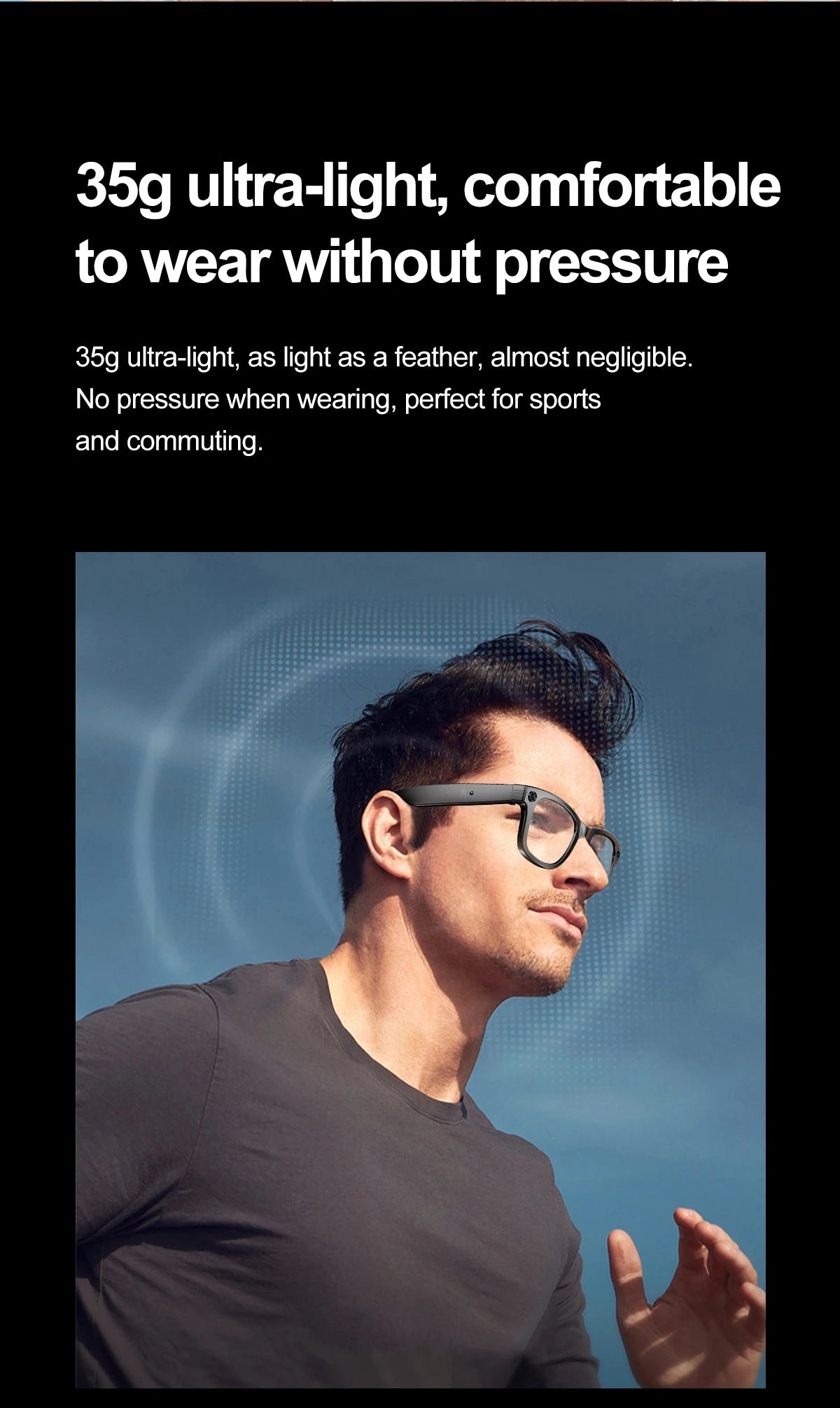 LIGE AI Smart Glasses 720P Camera Video Recorder Bluetooth Call 260mAh Battery Voice Assistant Control Sunglasses For Men Women