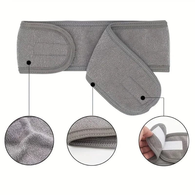 Women's Adjustable Wide Headband Velcro Sports Yoga Headband Face Wash Makeup Double layer Headband Beauty Strap