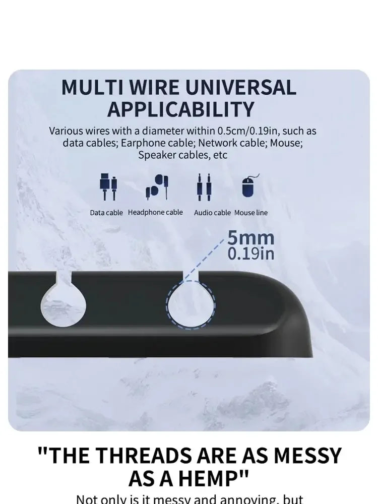 Self-Adhesive Power Cord Cord Manager Fixed Chuck Plug Mouse Cable Headset Winder Mobile Phone Data Cable Card Silicone Desktop