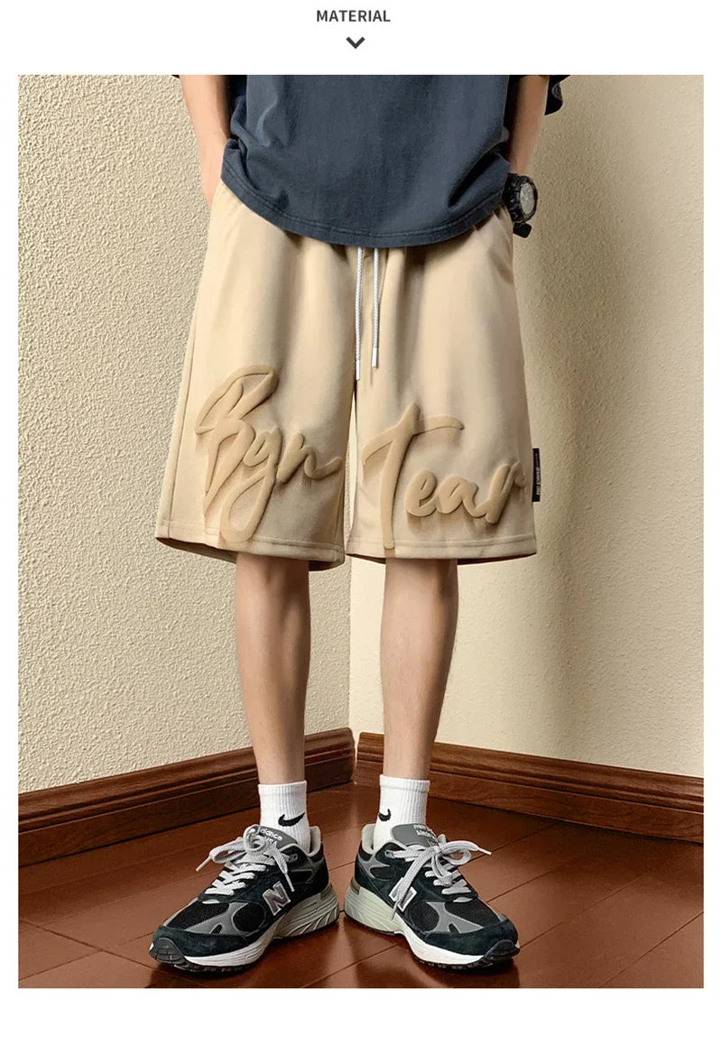 Summer Y2K Vintage Foamed Printed Men‘s Shorts Hip Hop Fashion Baggy Short Pants Gym Sports Bermudas Para Hombre Streetwear