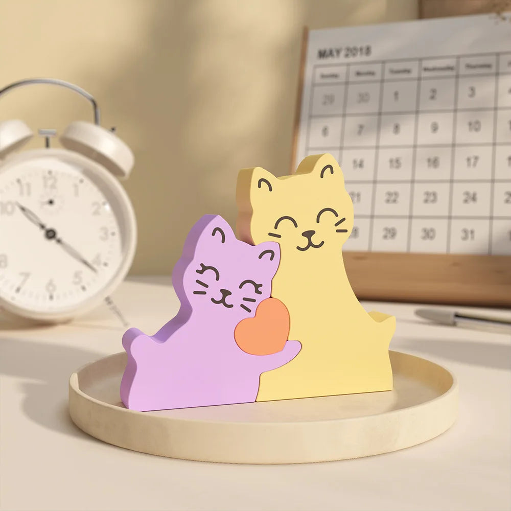 Dogs Family Puzzles Clay Silicone Mold Cat Bear Elephant Gypsum Plaster Mould Animal Craft Ornament Cement Concrete Resin Mold