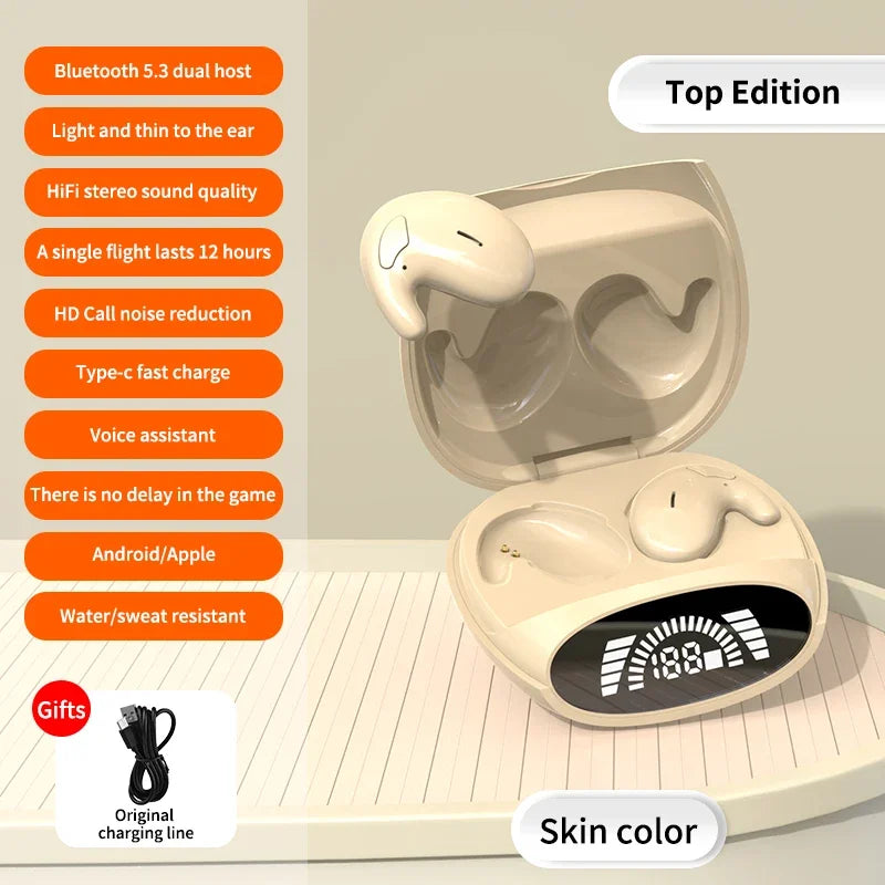 Invisible Sleep Earphones Bluetooth 5.3 Headphones TWS Wireless Stereo Noise Reduction Earbuds Gaming Headsets for XIAOMI iPhone