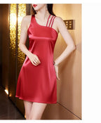 Silk Satin Halter Dress Spring Summer Sleeveless Base Vest Skirt Irregular Inner Wear Women's Clothing Dress Style