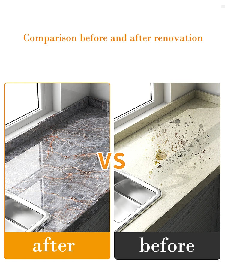 40cm Marble Self-adhesive Wallpaper Bathroom Kitchen Cabinet Countertop Contact paper PVC Waterproof Wall Stickers