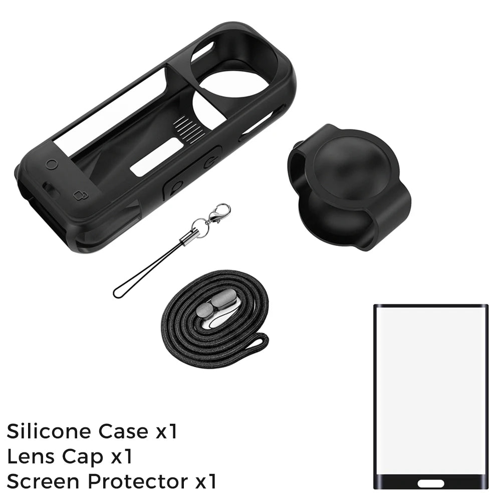 Protective Case for Insta360 X5 Lens Cap Silicone Cover Screen Protector Anti-scratch Protection for Insta 360 X5 Accessories