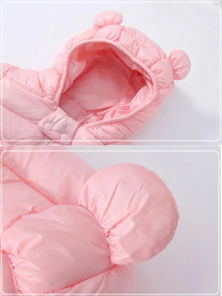 Children Boys Baby Hooded Lightweight Down Jackets Warm Outerwear Autumn Kids Girls Coats Cartoon Dinosaur Print Casual Clothing