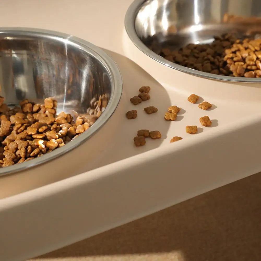 Elevated Dog Feeder Dogs Bowls foldable Raised Stand with Double Stainless Steel Food Water Bowls for Small Medium Large Dogs