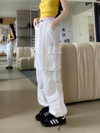 High Waist Wide Leg Workwear Pants Women's Spring 2024 Loose Sun Protection Casual Sports Thin Style Fashionable Trousers