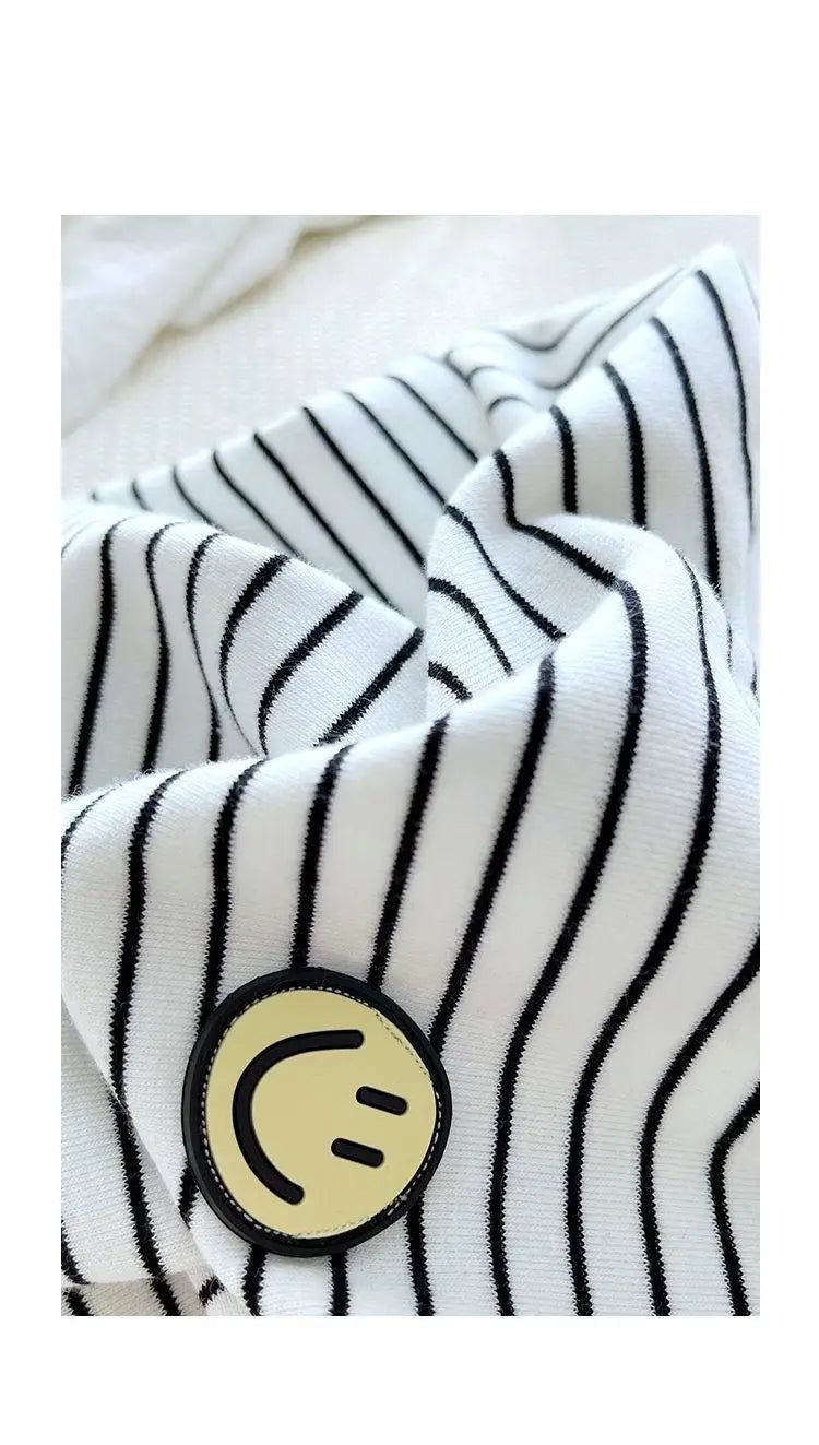 Striped Cute Baby Long Sleeved T-shirt Children Clothes Tops Boy's Sweatshirt Kids O-neck Pullover Blouse 1 2 3 4 5 6years