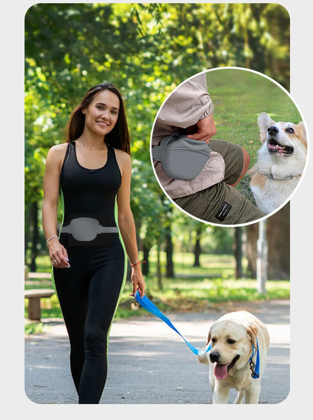 Silicone Dogs Treat Bag Pet Portable Dog Training Waist Bag Outdoor Feeder Puppy Snack Pouch Food Reward Storage Bag with Belt