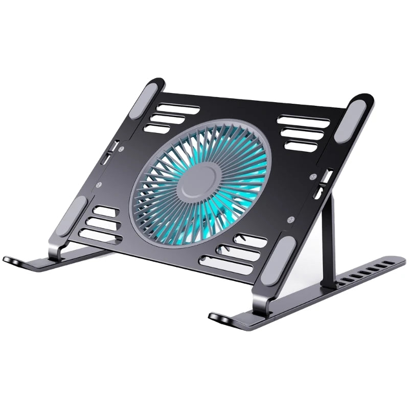 Aluminum Laptop Cooling Stand Laptop Cooling Pad With Adjustable Height,Foldable Frame,USB Power Notebook Risers Holder