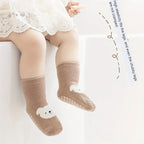6/1 Pairs Autumn And Winter Large Area Dot Glue Baby Trampoline Socks, Baby Little Kids Non-slip Floor Socks Large Cartoon Strai