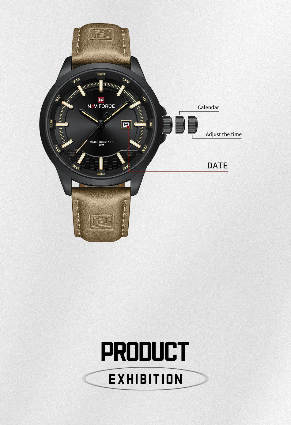 NAVIFORCE Men's Watches Business Calendar Waterproof Luminous Number Quartz Wrist Watches Clocks Gift Relogio Masculino 2025