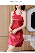 Silk Satin Halter Dress Spring Summer Sleeveless Base Vest Skirt Irregular Inner Wear Women's Clothing Dress Style