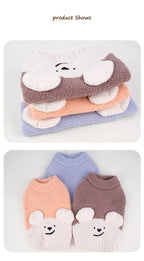 Warm Dog Sweaters Soft Comfortable Fleece Pet Sweaters for Small Dogs Cute Bear Puppy Knitted Coat for Chihuahua Maltese Bichon