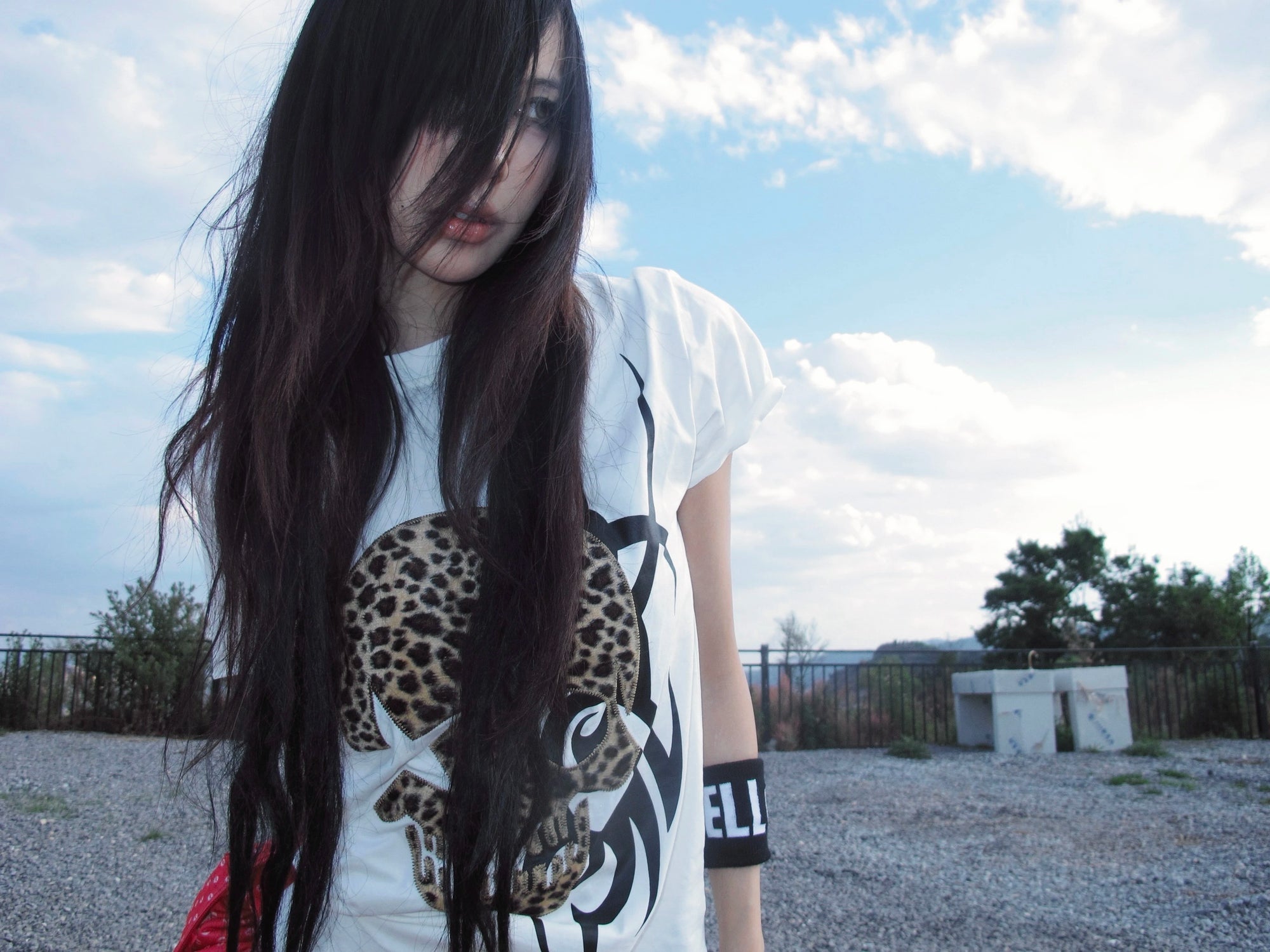 Karrcat Trashy Y2k Skull Print T-shirt Grunge Aesthetics Short Sleeve Tee Shirt Vintage 2000s Style Streetwear Gothic Punk 90s