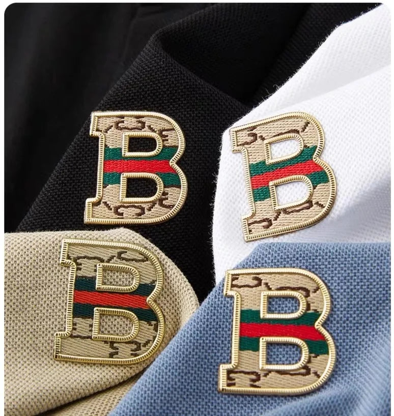Summer new men's solid color casual fashion short sleeved polo shirt, summer comfortable business casual top