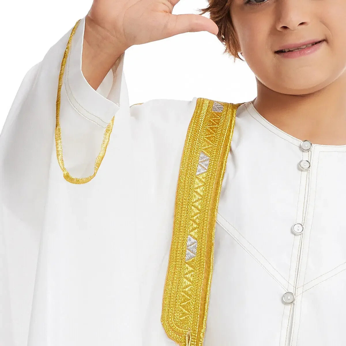 Middle Eastern Teenage Boys' Long Robe Chiffon Cardigan Sweater Boys' Long Robe Jubba Thobe Children's Kaftan Dress