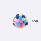Pet Toy Cat Toys Cat Plush Ball Toys Pet Bouncy Bell Ball Toy Colorful Pompoms Pet Supplies Random Color