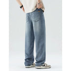 Spring Summer Thin Men's Loose Jeans Lyocell Draped Soft Fashion Loose Pants Streetswear Vintage Straight Y2K Denim Trousers