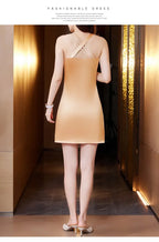 Silk Satin Halter Dress Spring Summer Sleeveless Base Vest Skirt Irregular Inner Wear Women's Clothing Dress Style