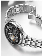 RUIGE High Quality Hollow Mechanical Movement Men's Watch Stainless Steel Fashion Men's Night Light Waterproof Watch