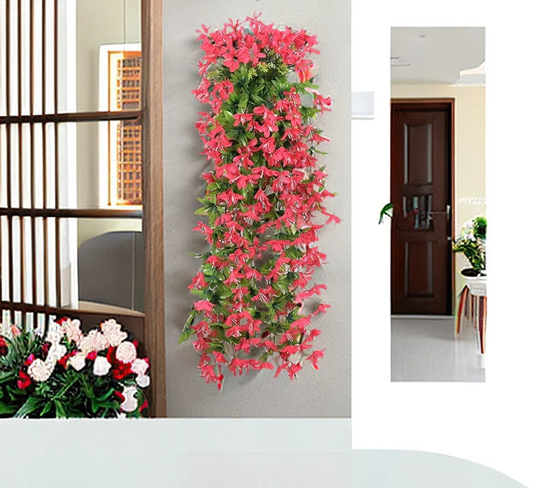 1/2/3/6pcs Artificial Flowers Garden Decor Artificial Flower Decoration Wedding Party Outdoor Courtyard Hanging Red Lily Flower