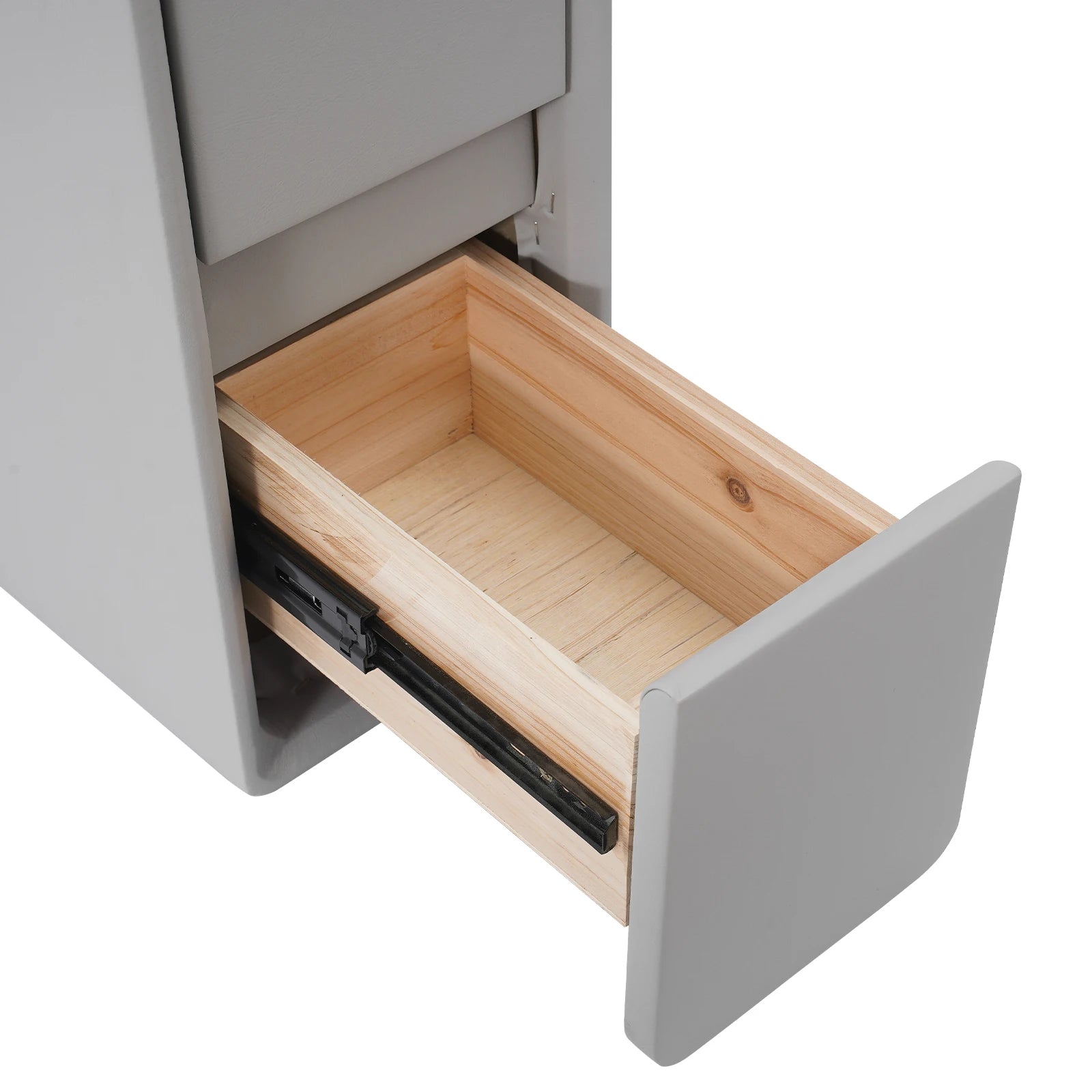 Modern Rectangular Nightstand Bedside Table with Drawers Small Narrow Nightstand