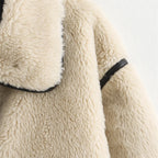 Zach Ailsa Women's Big Collar Fur Integrated Plush Coat Autumn/Winter New Solid Color Long Sleeve Warm Jacket