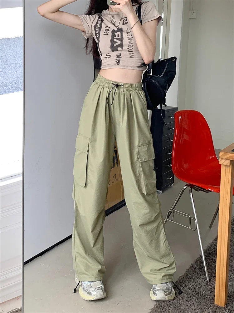 High Waist Wide Leg Workwear Pants Women's Spring 2024 Loose Sun Protection Casual Sports Thin Style Fashionable Trousers
