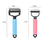 Pet Detangling Comb Handheld Dogs Cats Undercoat Rake Double-Sided Stainless Steel Teeth Deshedding Grooming Brush for Shedding