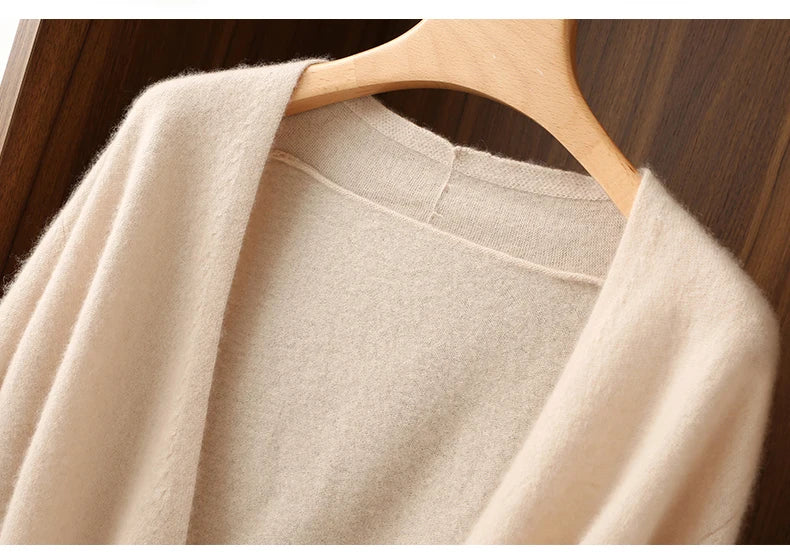 Japanese Kimono Cardigan Pure Wool Sweater Female Cross V-Neck Knitted Cardigan 2023 Spring and Autumn Loose Leggings Retro Top