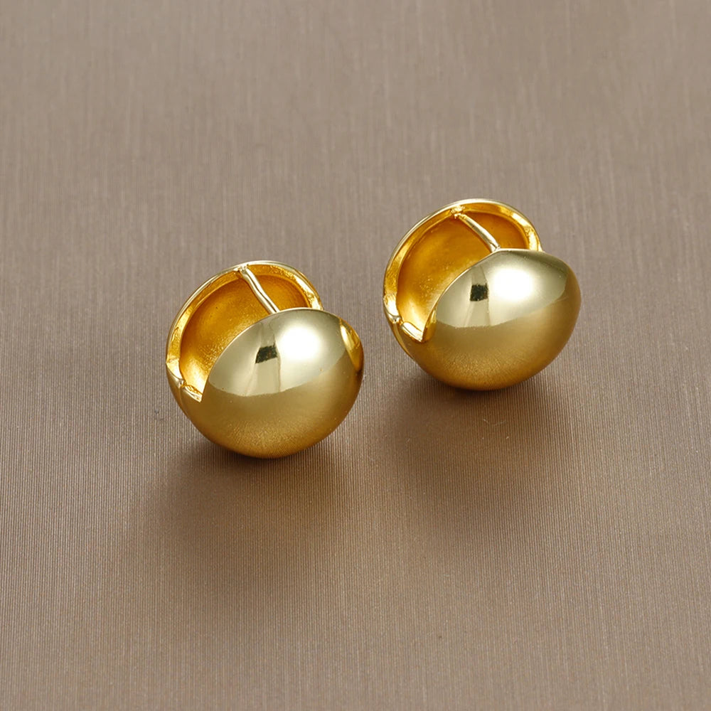 2025 Gold Silver Color Ball Round Simple Hight Quality Luxury Earrings Punk Geometric Stud Earrings For Women Party Jewelry Gift