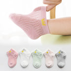 5 Pairs/Lot Children Socks Boy Girl Baby Fashion Cotton Solid Wild Soft Cozy Breathable For 1-12Y Summer Kids Casual Mesh Socks