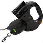 2-in-1 Dual-Headed Automatic Retractable Dog Leash for Medium-Small Breed, Teacup Poodle, Bichon Frise, Corgi, ABS Material