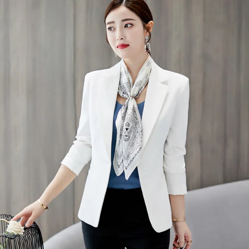 Spring New Women's Long-sleeved Suit Jacket, Korean Style Slim Short Coat Women, Asian Size M-XXXL, Girl's Blazers