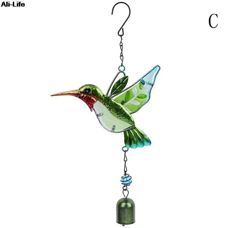 1PC New Lover Bird Dophin Valetines Gifts Plastic Dophin Wind Chime Bell Garden Living Decor Ornament Home Garden Decor