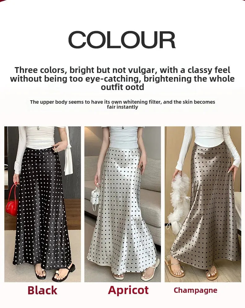 Spring 2025 High-Waisted Hoop Skirt Women's Vinegar Slimfish Tail Skirt A- Line Flared Hip Covering Long Dress