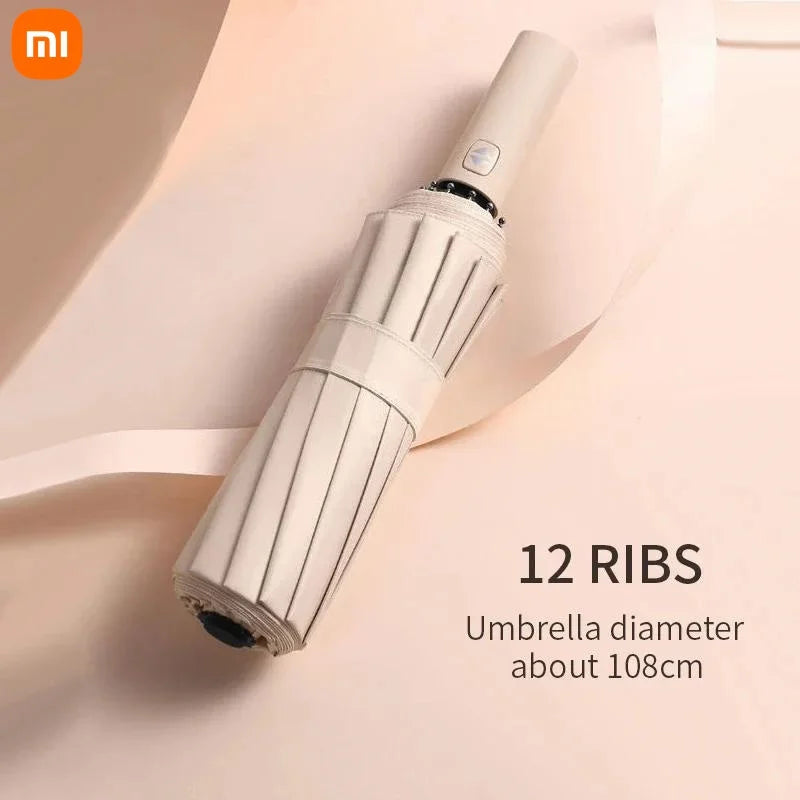 Xiaomi Automatic Umbrella 24 Bone Solid Color Automatic Umbrella Light Collapsible Large Size Outdoor Sunshade Uv Protection