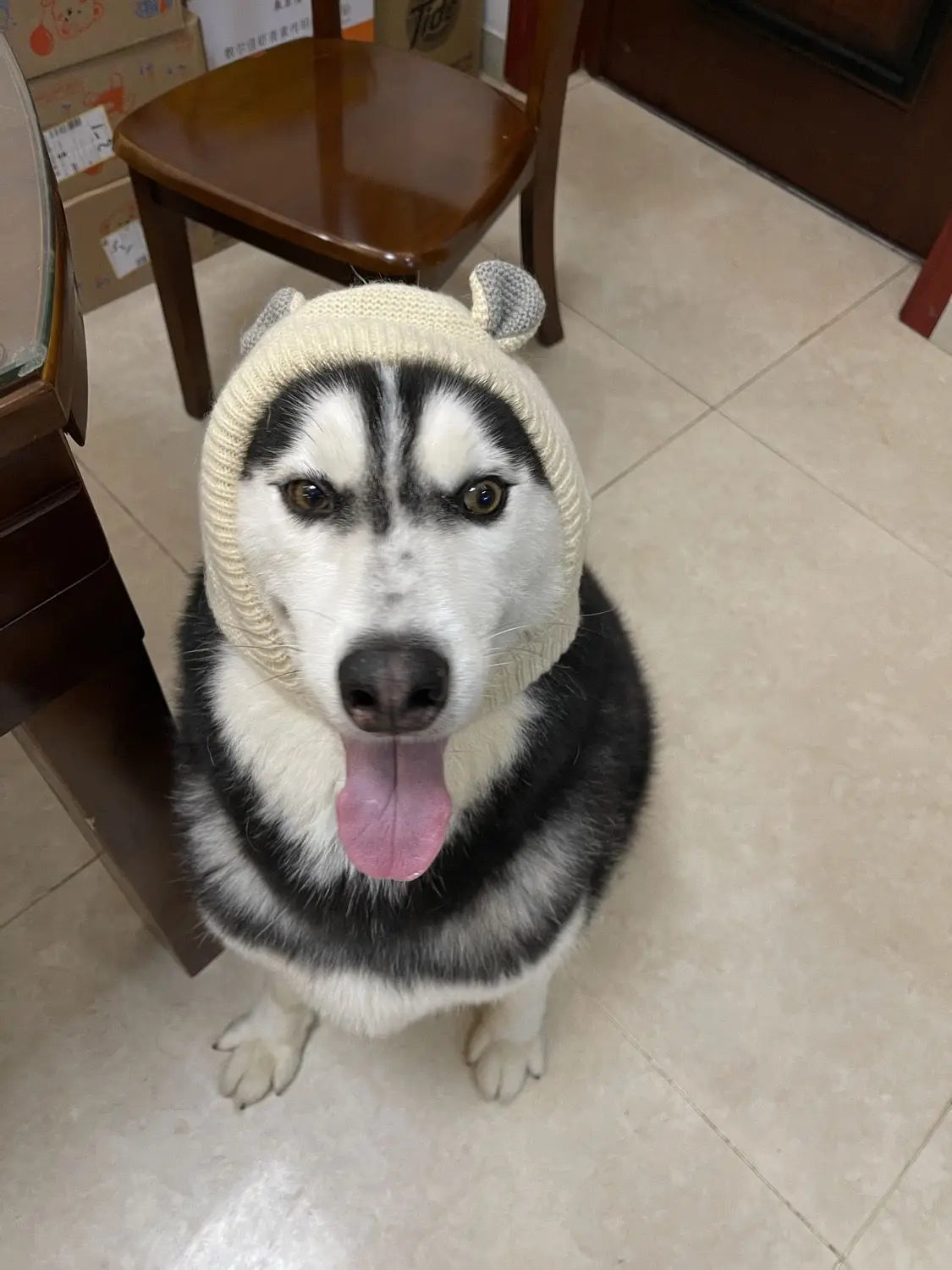 Quiet Dog Ear  Pet Ears Covers Knitted Hat Relief Winter Warm  Hat for dogs warm pet puppy dog ears in winter Christmas Gift