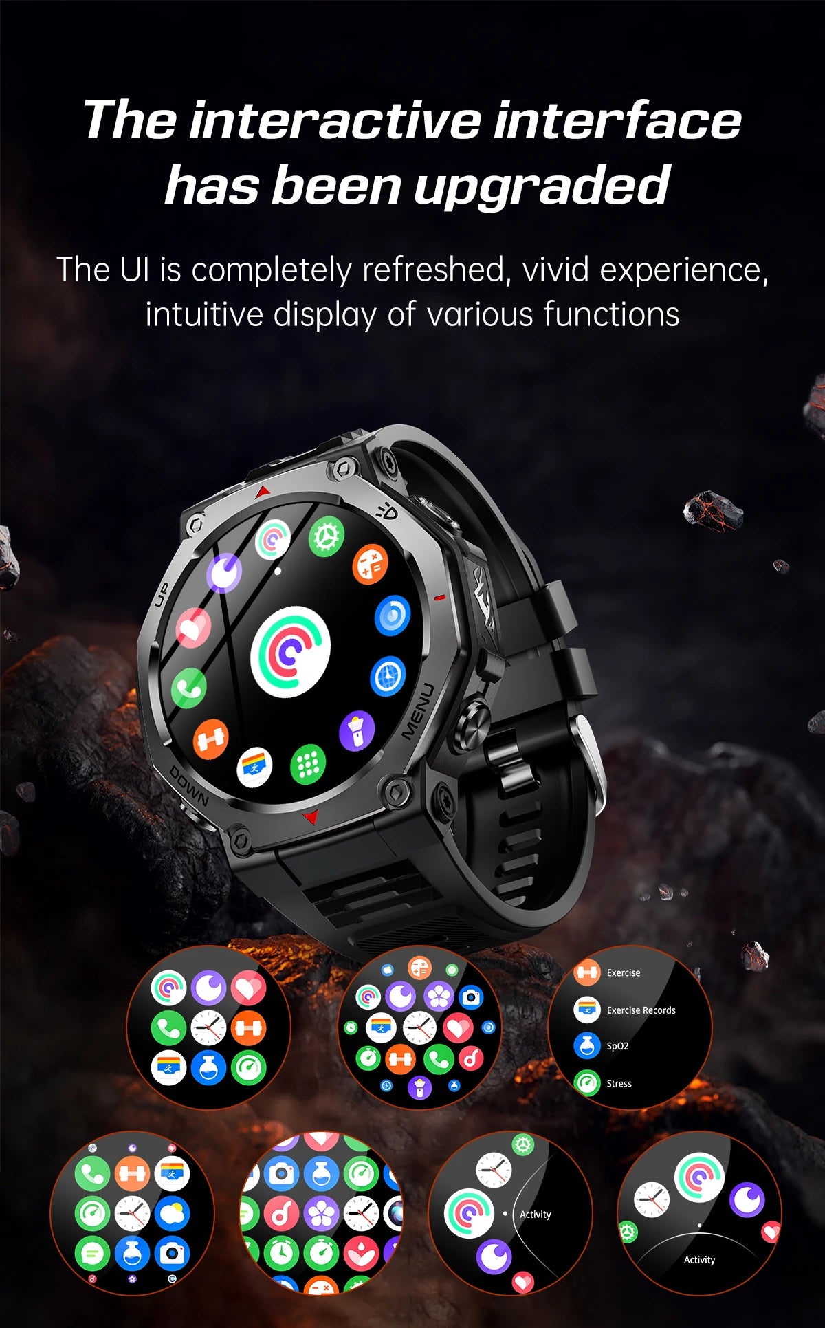 LIGE New 1.43 inch AMOLED Screen Smart Watch 525mAh Big Battery BT Call IPX8-5ATM Waterproof Sports Health Monitoring Smartwatch