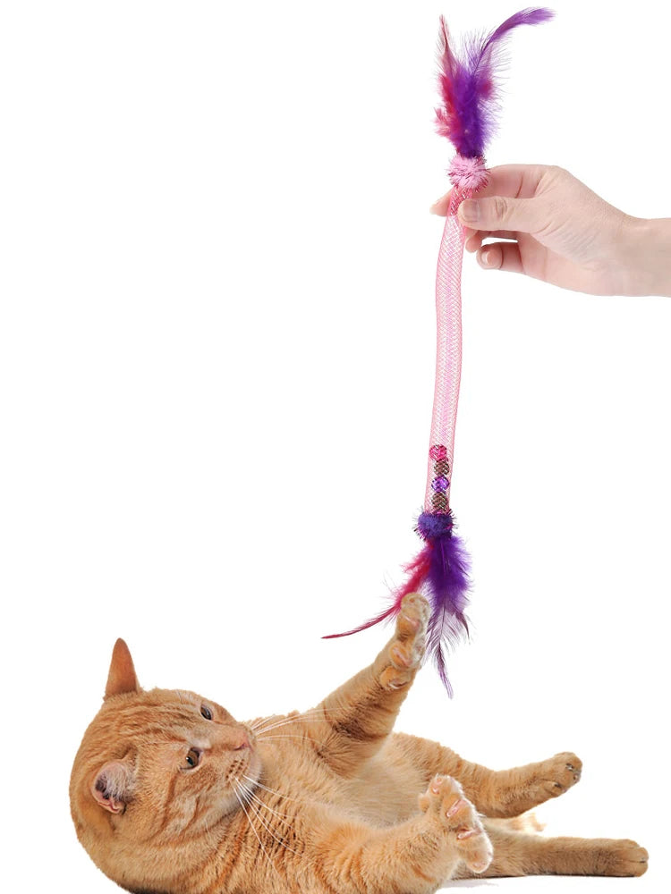 Cat bite elastic rope cat toy toys toys toys toys toys to tease cat sticks to relieve boredom and feathers