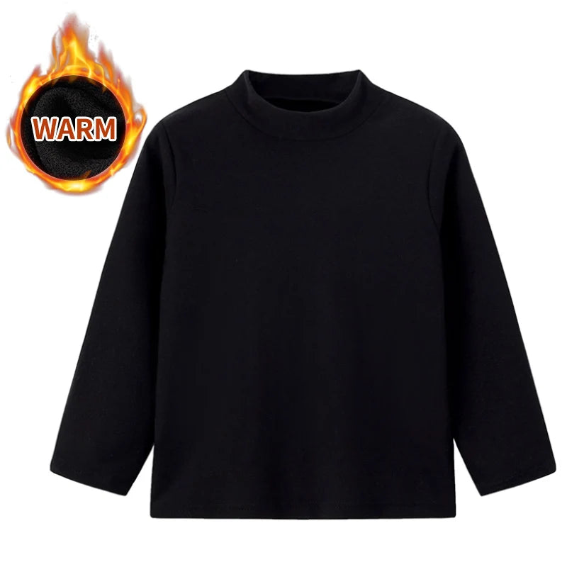 1/3 Piece Children's Mid-collar Bottoming Shirt in Autumn And Winter Solid Color Joker Girls' Long sleeve T-shirt Boys' Casual S