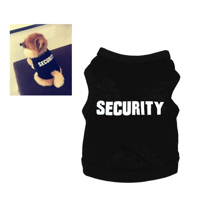 Police Suit Cosplay Dog Clothes Black Elastic Vest Puppy T-Shirt Coat Accessories Apparel Costumes Pet Clothes for Dogs Cats
