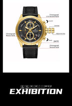 NAVIFORCE  Hands Wristwatches Genuine Leather Strap Alloy Case Casual Watches Dress Watch for Men Waterproof with Date Luminous