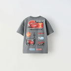Car Cartoon Tees Tops For Boy Clothing Summer Fashion Children Short Sleeve Clothes Printed Pattern T-shirts Loose Casual Tshirt