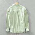2025 Spring New Casual 100% Cotton Long Sleeve Shirt for Men Multi-color Simple Solid Color Classic Daily Shirts CM6651